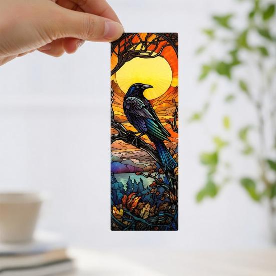 Transparent Bookmark Stained Glass Flower Bookmark Floral Acrylic Suncatcher Colorful Set Plant Book