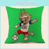 Soccer Fans World Cup 32 Teams Cotton Pillowcase With Emblem For Home Bar Lounge