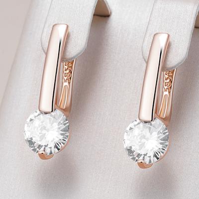 Einfache roségoldfarbene Hängeohrringe für Damen, Mode, natürliche Zirkon-Accessoires, hohe Qualität, Braut-Hochzeitsschmuck