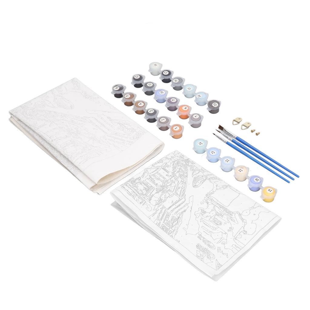 Paint By Number Kit Venetian Night Pattern DIY Canvas Pigment Brushes Oil Painting By Number Set for Adults