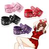 Purple Leather Handcuffs Adult Appealing Leather Products Alternative Appealing Toys Handcuffs