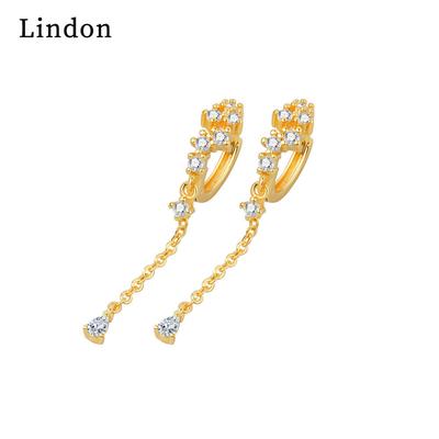 Lindon Kupferlegierung Zirkon Ohrringe Tropfen Ohrringe für Frauen Hochzeit Party Geschenke