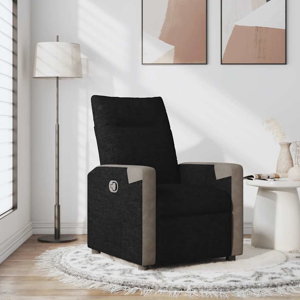 Relaxation Armchair Black Fabric