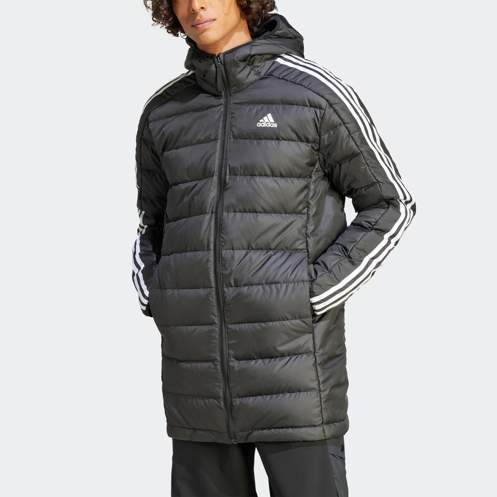 Adidas Man Essentials 3-Stripes Light Down Hooded Parka зимняя куртка черный (HZ8522)