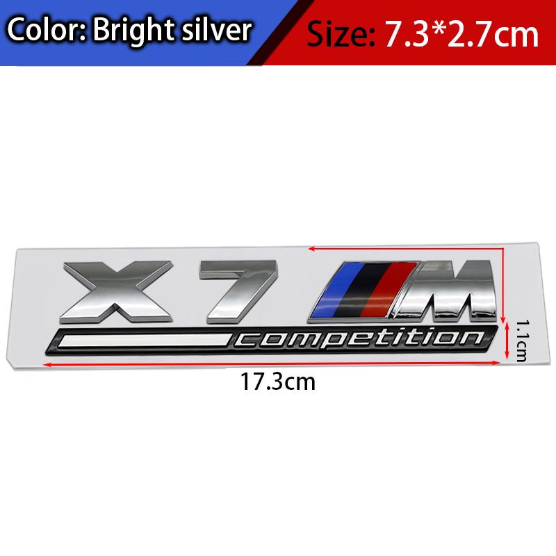 FA6ABS Tricolor M mark Competition Car Trunk Badge Emblem Thunder Edition Sticker For BMW 7m 8x1m X2M X3M X4M X5M X6M X7M x 5