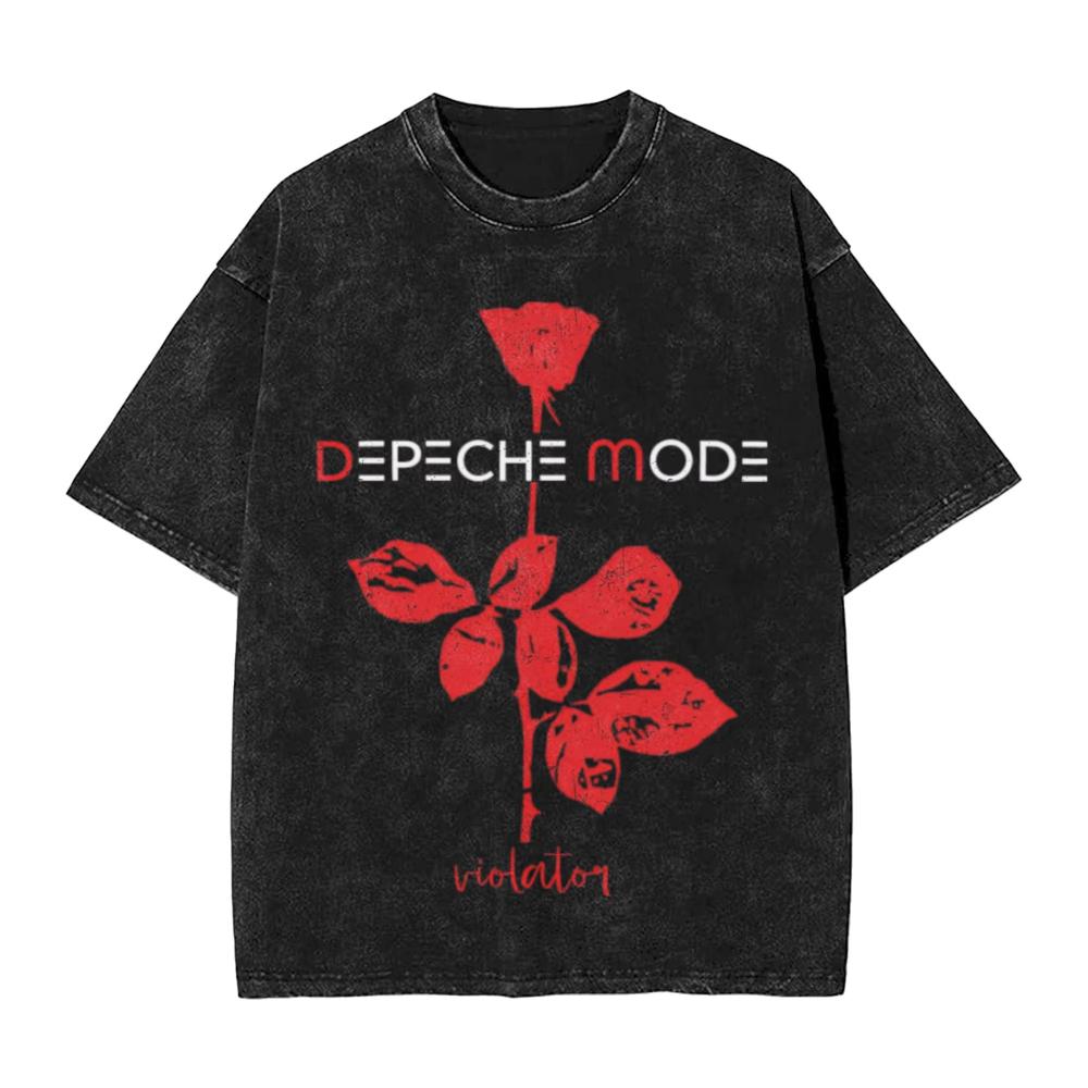 

New Summer Depeche Mode Men Women T Shirt Washed Funny Tees Short Sleeve Round Collar TShirt Pure Cotton New Arrival Tops L