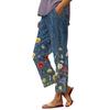 Women’s Drawstring Waist Casual Pants with Pockets Relaxed Fit Printed Trousers for Everyday Wear Lightweight Fabric