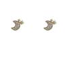Elegant Moon Star Zircon Stud Earrings - Chic & Lightweight Sleep-Friendly Design