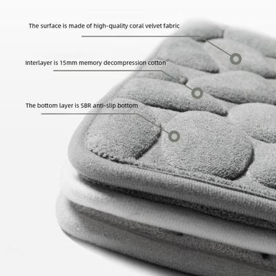 Durable Cobblestone Bath Mat Non-slip Thickened Shower Doormat Absorbent Soft Bathtub Floor Rug