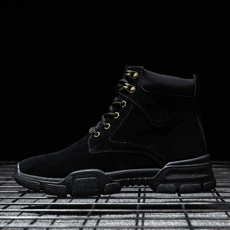 

кожаные мужские ботинки зимние ботильоны модная обувь шнуровка для мужчин высокое качество винтажная мужская обувь зимние ботинки 39 чёрный