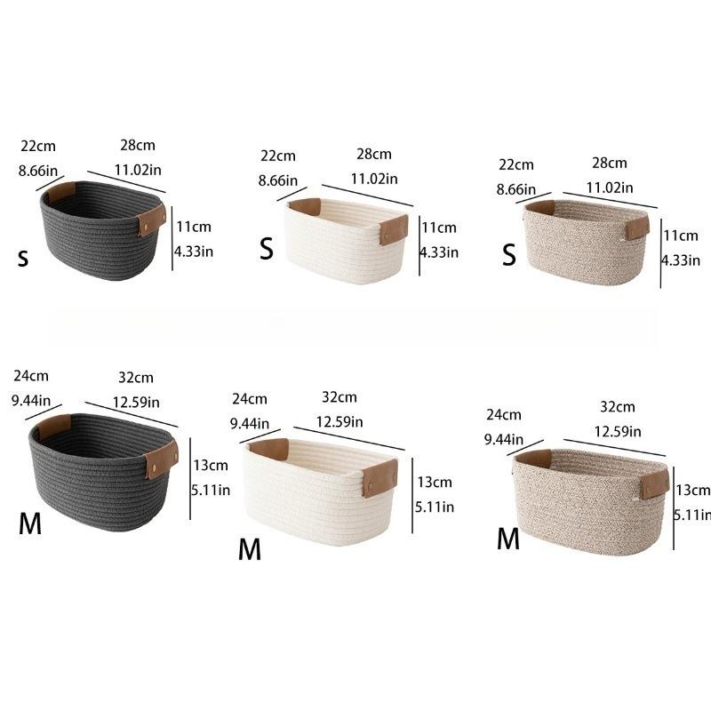 1pcs Eco-Friendly Cotton Rope Desktop Storage Basket Home Living Room Bedroom Cosmetic Snack Toy Organizer Storage Basket