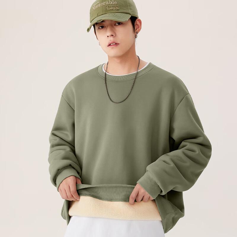 MINISO Men's Fleece-Lined Crewneck Sweatshirt & Jogger Set