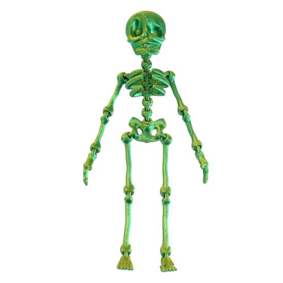 3D Printed Skeleton Refrigerator Magnet Halloween Poseable Skeleton Figurine with Movable Joints