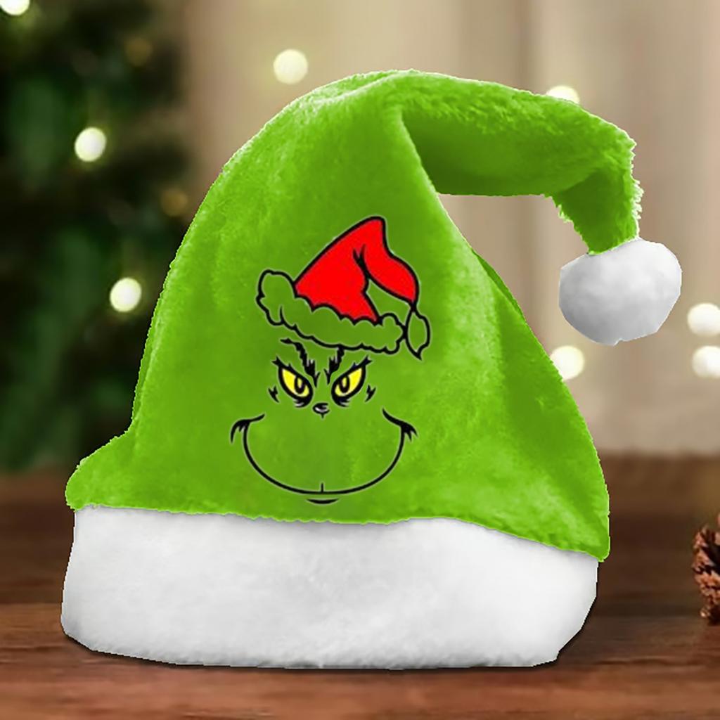 Plush Christmas Santa Hat for Holiday Party and Winter Festive Celebrations for Adults and Kids