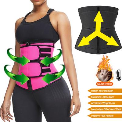 New Women's Neoprene Shapewear with Plastic Belt Sports Corset with Zipper Double Waist Belt Postpartum Belly Belt