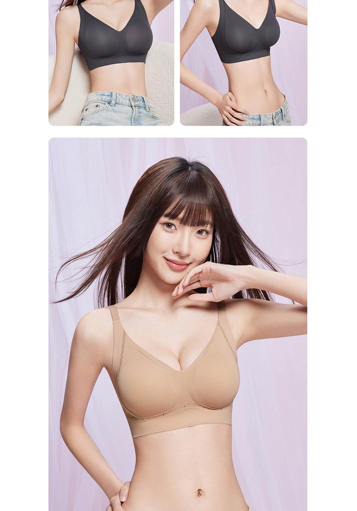Soft support seamless bra with small chest, gathered and lifted to prevent sagging, without steel rings, comfortable and beautiful back underwear