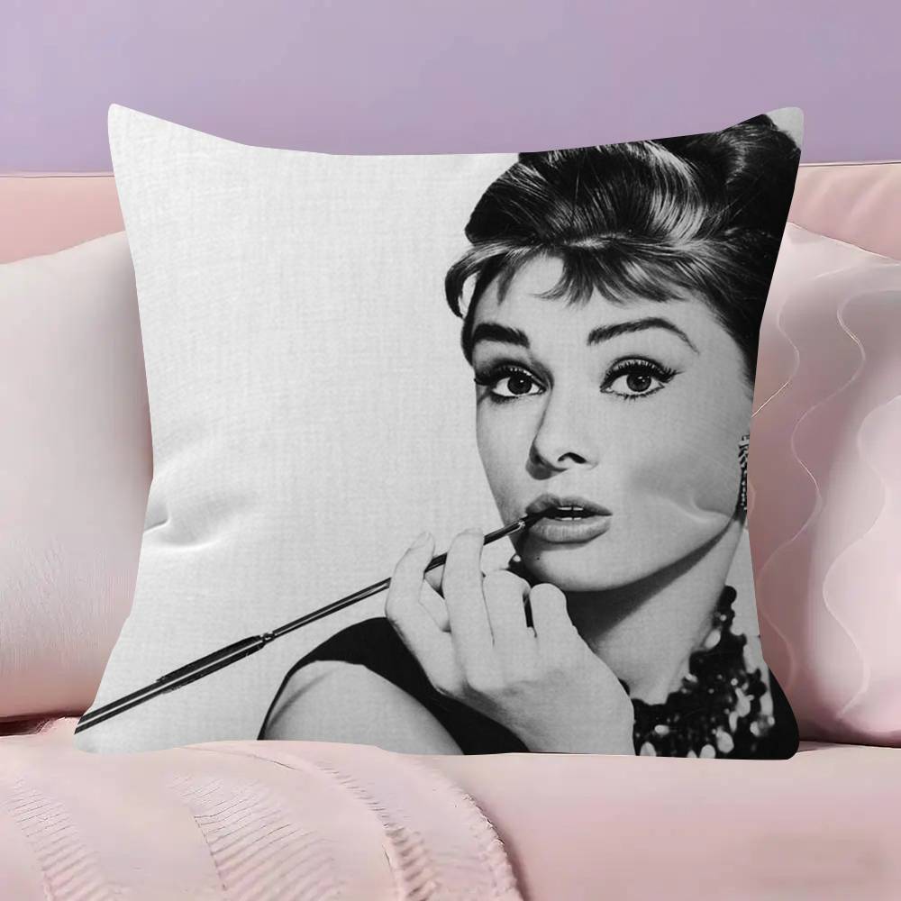 Audrey Hepburn Lipstick Pillowcase Toon Gift Cushion Cover Bedroom Home Sofa Chair Seat Decor Pillow Case