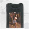 Vintage Wash Doll Girl Dancing Party T-shirt, Meme Cringe Funny Dumb, Gift For Her Summer Men's and Women's Washed T-shirt Top