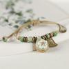 Retro ceramic flower woven bracelet niche literary hand rope small fresh bell bracelet female