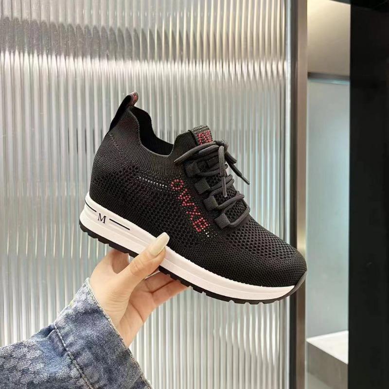 Spring Solid Color Women's Shoes Thick-soled Breathable Mesh Non-slip Casual Comfortable Ladies Shoes Zapatillas De Mujer