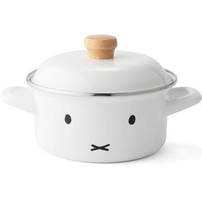 Fuji Horo Casserole Double Handed Pot White IH Compatible 15cm Miffy Face