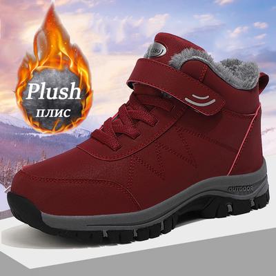 Fashion Winter Women Men Boots Plush Waterproof Sneakers For Women Climbing Hunting Shoes Unisex Non-slip Casual Ankle Boots Snow Boots