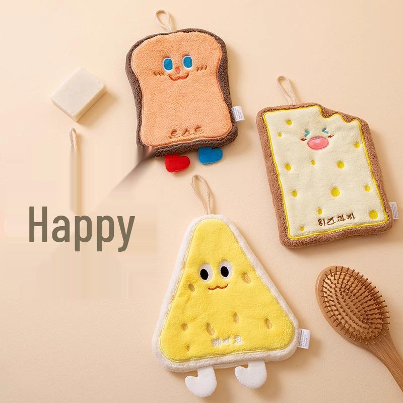 Cute Cartoon Hanging Hand Towel - Thickened Bathroom & Kitchen Washcloth