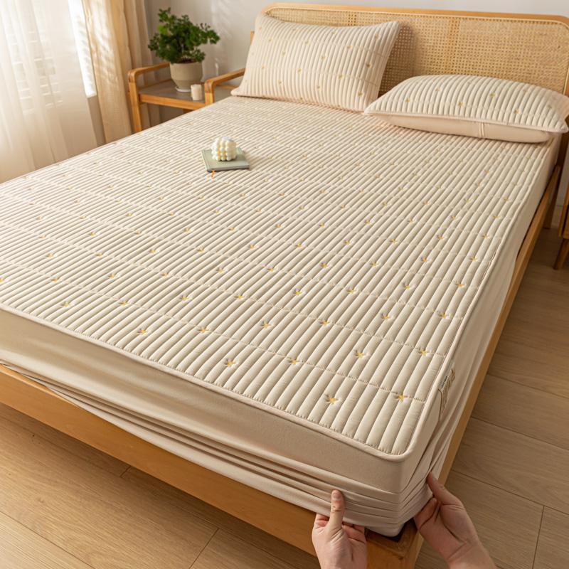 

1 шт., утолщенная стеганая простыня для двуспальной кровати, однотонное хлопковое покрывало с защитой от клещей, Fundas de colchón King, наматрасник 180 100x200x25cm 1pc