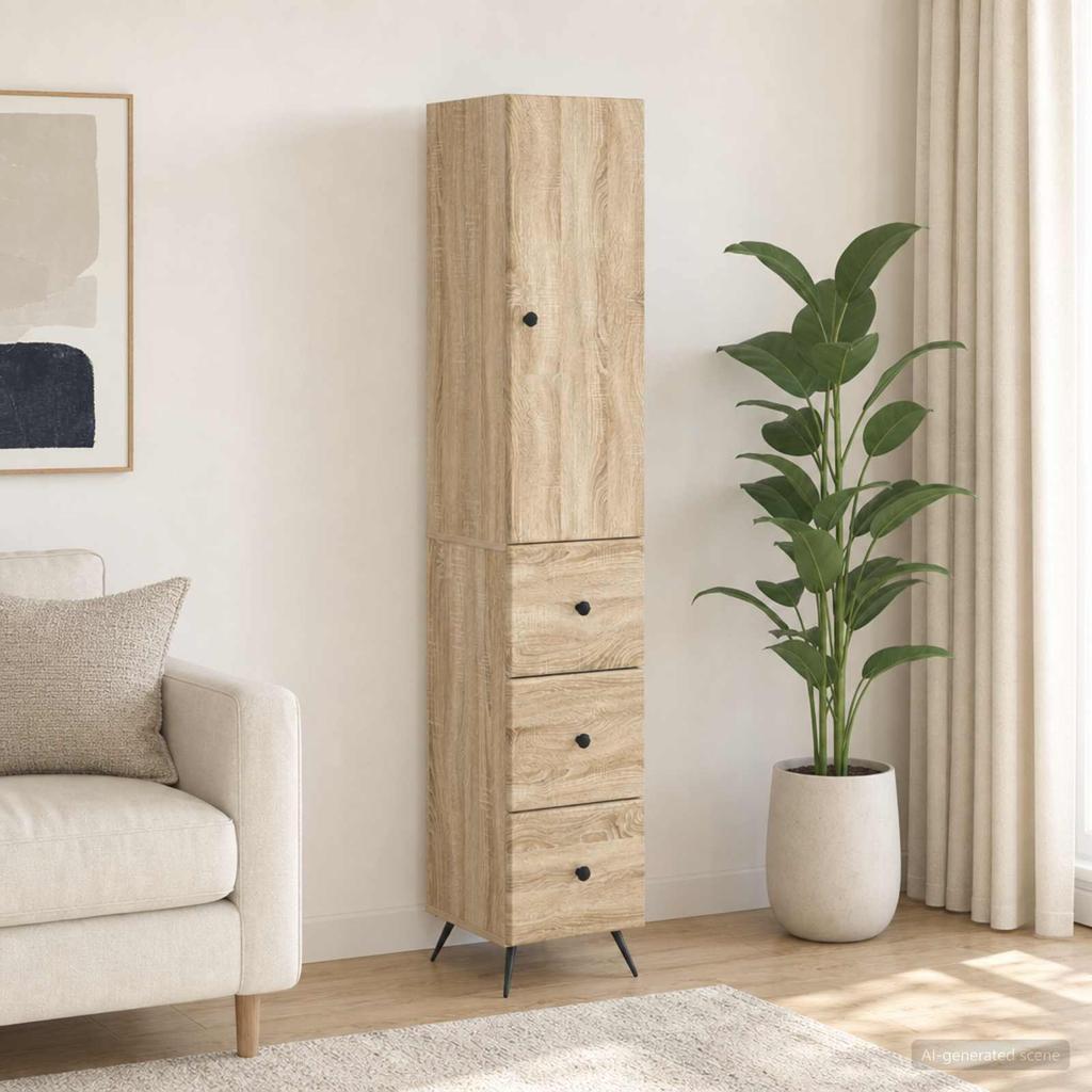 Cabinet Set 2 pcs Sonoma Oak 34.5 x 34.5 x 90 cm Particleboard