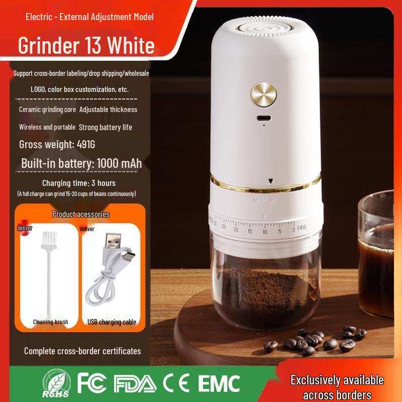 Portable Hand-Cranked Coffee Grinder for Home Use