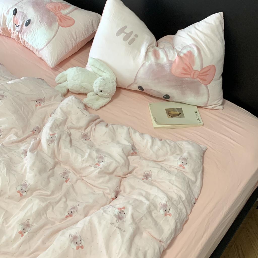 Live Broadcast Explosion Class A Maternal And Infant Grade Cotton Pure Cotton Double-Layer Yarn 4-Pcs Set Student Children'S Dormitory 3Pc Quilt Cover