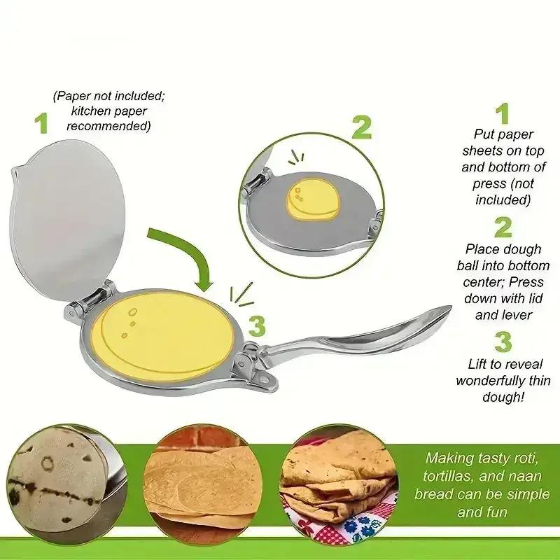 Aluminum Alloy Cake Press DIY Tortilla Press Manual Tortilla Dough Pressing Tool Pancake Dumpling Wrapper Press Mold 16/20cm