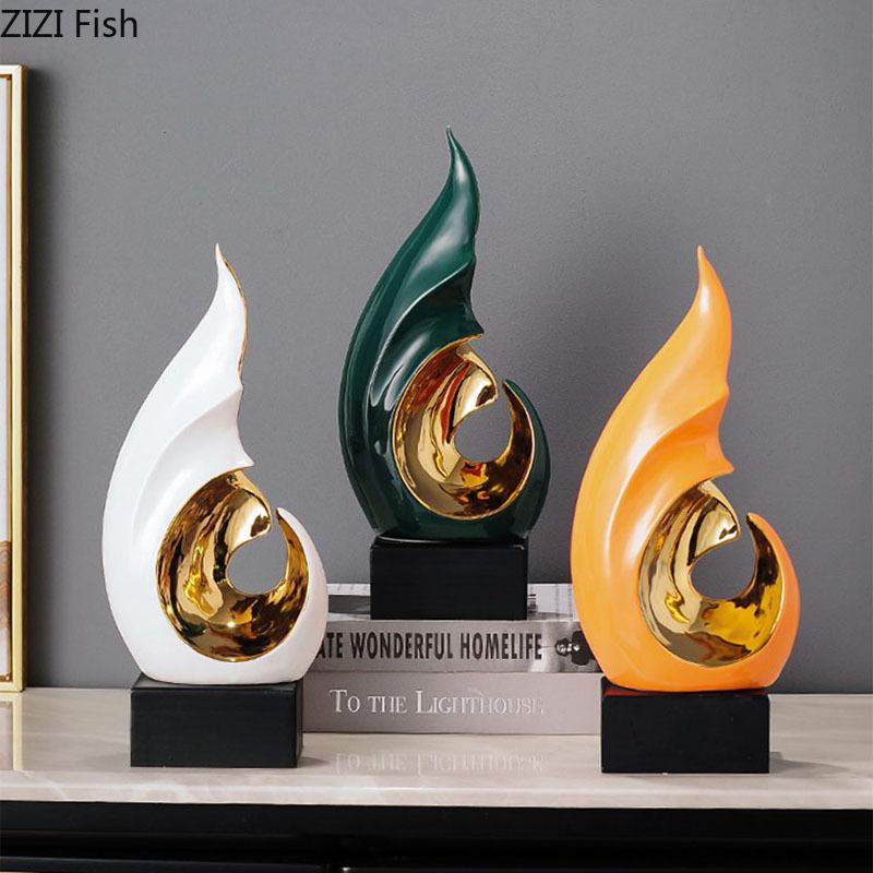 Creative Wind Image Modern Artwork TV Cabinet Desk Decoration Ornaments Abstract Crafts Ceramic Sculpture Room Aesthetic Decor