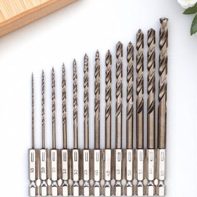 13PCS Cobalt HSS-Co M35 Twist Drill Bit Set 1.5-6.5mm Hex Shank High Precision Cutting Tools for Wood Metal