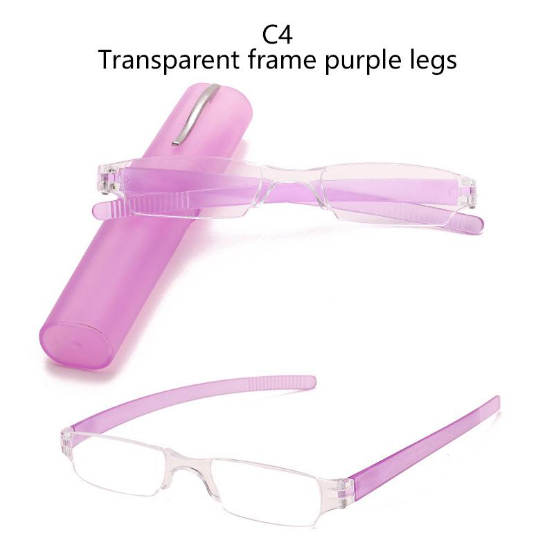 Pen Holder Transparent Reading Glasses Resin Lens Ultralight Plastic Presbyopia Eyeglasses Portable Men Women Unisex Diopter