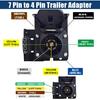 7 Way Trailer Plug 7 Pin To 4 Pin Trailer Adapter 7 Pin Trailer Connector, Vehicle-Side 4 Flat To Trailer-Side 7 Blade And 4 Pin Dual-Output