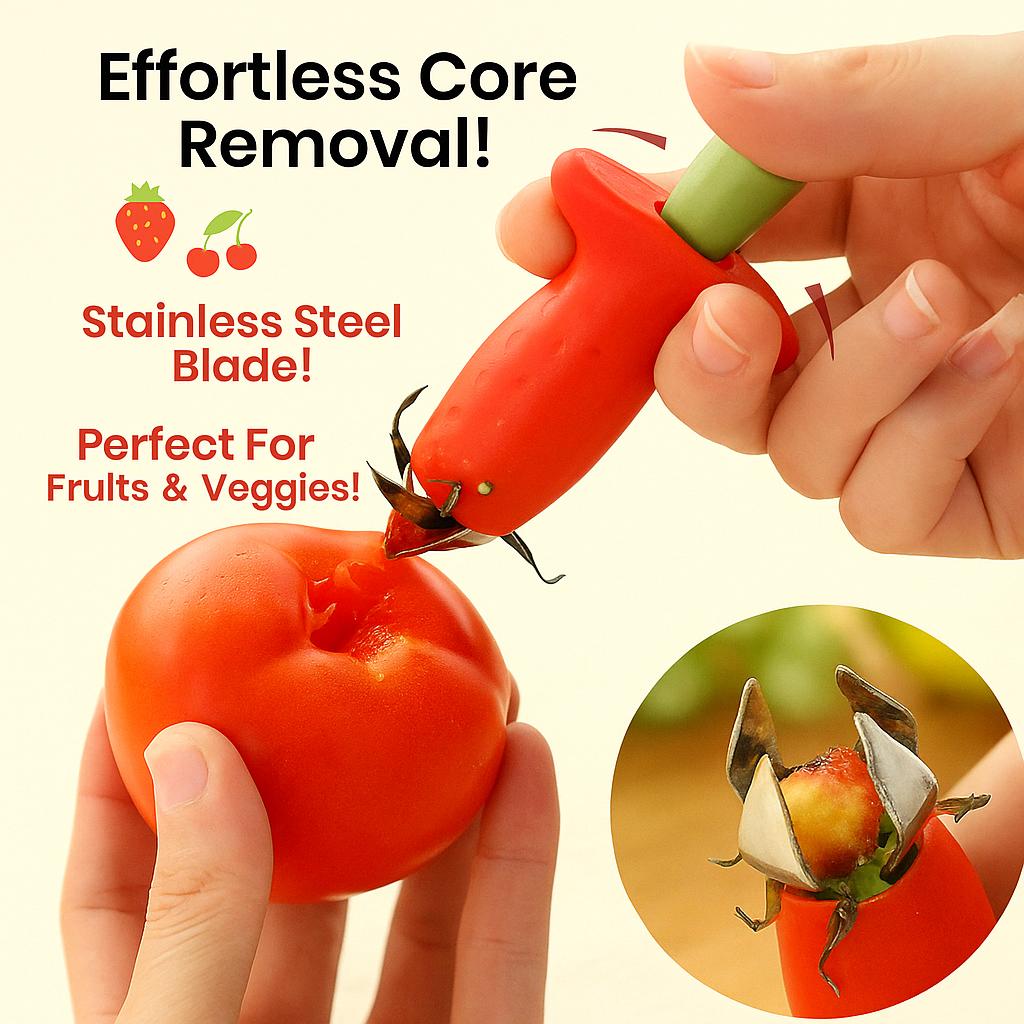 1Pc  Strawberry Cherry Huller - Corers with Stainless Steel Blade for Efficient Core Removal, Kitchen Gadgets and Stuff for Easy Food Preparation