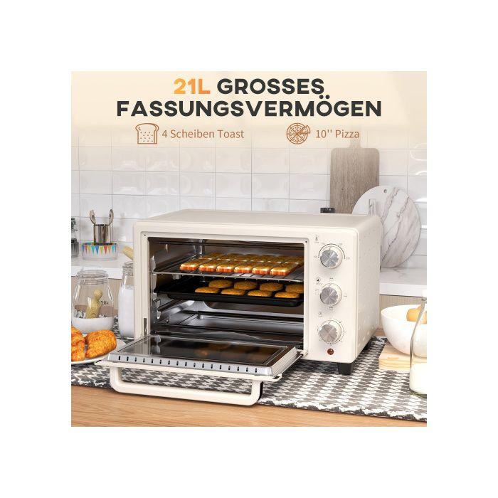 Cuptor electric - MUVOE - Mini-cuptor 21L - 3 moduri de gătire - 1400W - Temperatură 100-230°C