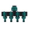 4 Way Hose Connector Splitter Garden Irrigation Water Splitter 3/4" and 1/2" Watering Connector Fittings Valve Water Distributor