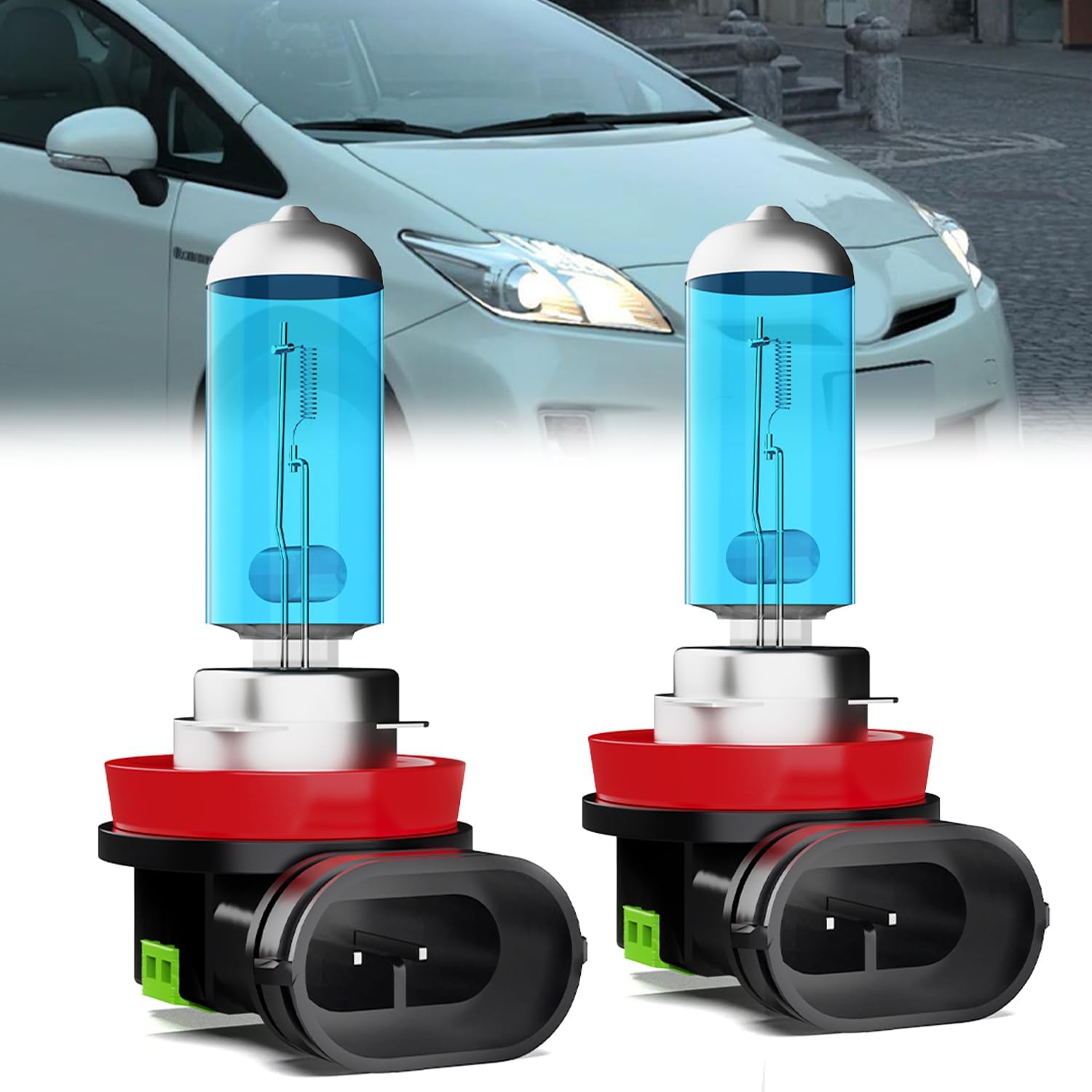

Headlight Bulbs Compatible With Toyota Prius 2004-2009, 9003 High Low Beam Headlights Halogen Light Bulb, Super Bright 6000K White, Plug and Play, Compatible With Toyota Pr
