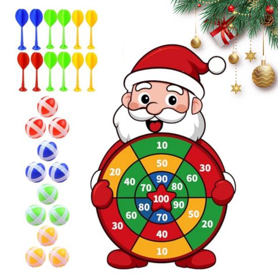 Terč Santa Clause s 12 lepicími míčky a 12 šipkami Velké vánoční párty hry pro rodinu Děti Dospělí Párty aktivity