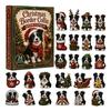 Acrylic Collectible Toys 2026 Dog Christmas Advent Calendar, 24-Day Ornament Set with Mini Puppy New Year Celebration Gift Figures, 2D