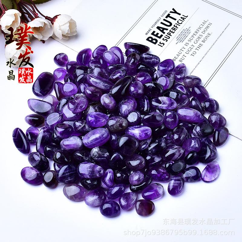 Natural Amethyst Gravel: Smooth, Deep Purple Crystal Stones for Aquarium or Flower Pot Decoration