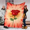 1pc Rose, Valentine Outdoor Blanket - Soft Flannel Cozy for Travel & Camping - All-Season Warm Bed Cover, Machine Washable yy251229091