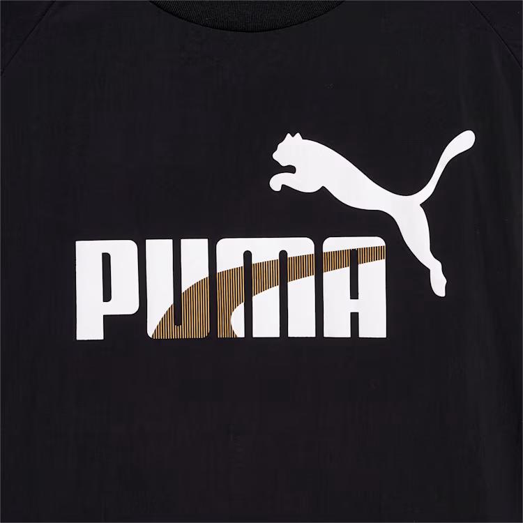 Puma Archive Statement Smu U Archive S Wv Letter Print Woven Crew Neck Long Sleeve Sweatshirt Men sweatshirt Black 941043-01