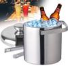 304 Stainless Steel Bar Insulated Ice Bucket with Ice Tong and Filter Mesh Bar Drink Cooler  Pub