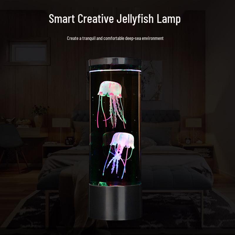 Colorful LED Jellyfish Lamp: USB-Powered Night Light for Bedroom Ambiance
