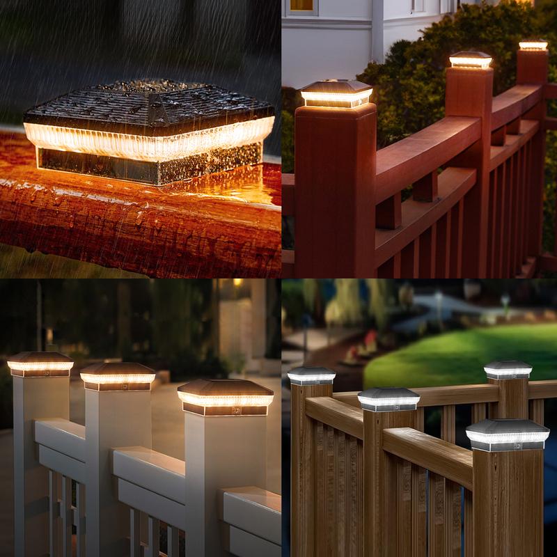 6 Pack 4x4 Solar Post Lights Outdoor, 40 LEDs 30 Lumens Fence Post Solar Lights Outdoor with 3 Modes