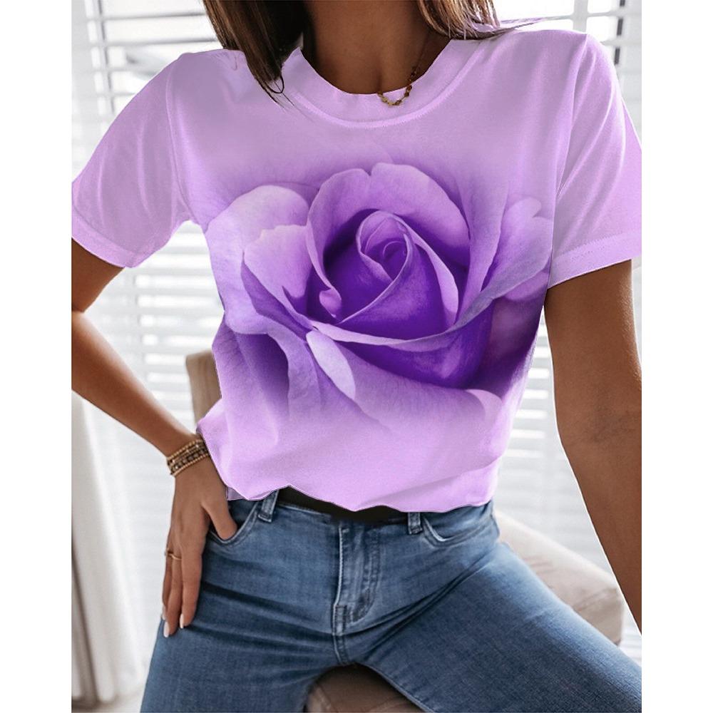 Women's T-shirt Summer Fashion Short Sleeve Tees Tops 3D Print O-Neck Casual T Shirt For Women's Funny Clothes For Sexy Girl Top