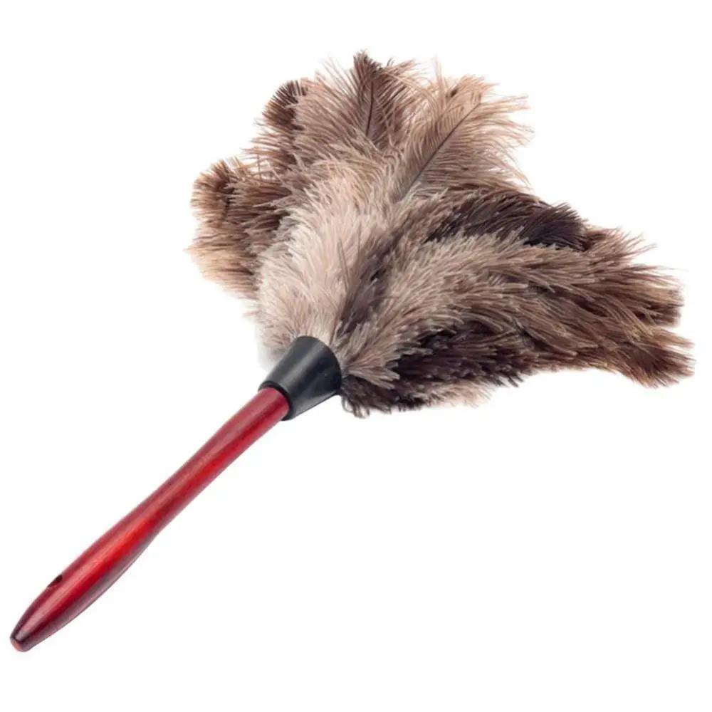 32cm Ostrich Natural Duster Brush Wood Handle Anti-static Cleaning Tool Household Furniture Car Dust Cleaner Tools